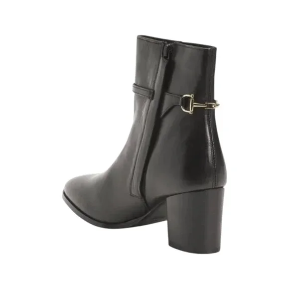 DUNE LONDON Black Leather Leather Ankle Booties - Picture 2 of 2